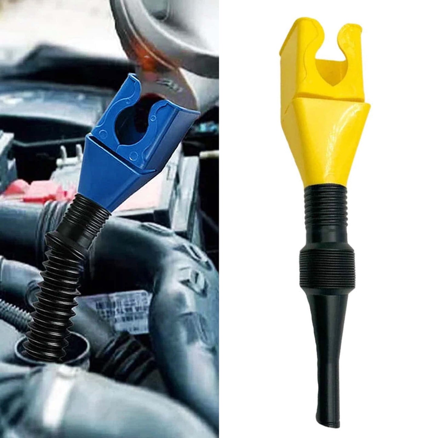 Clearance! JWDX Household Funnel, Funnel Promotion, Universal Flexible Draining Oil Snap Plastic Funnel Spill Hand for Automotive Oil and Household Uses Red Yellow