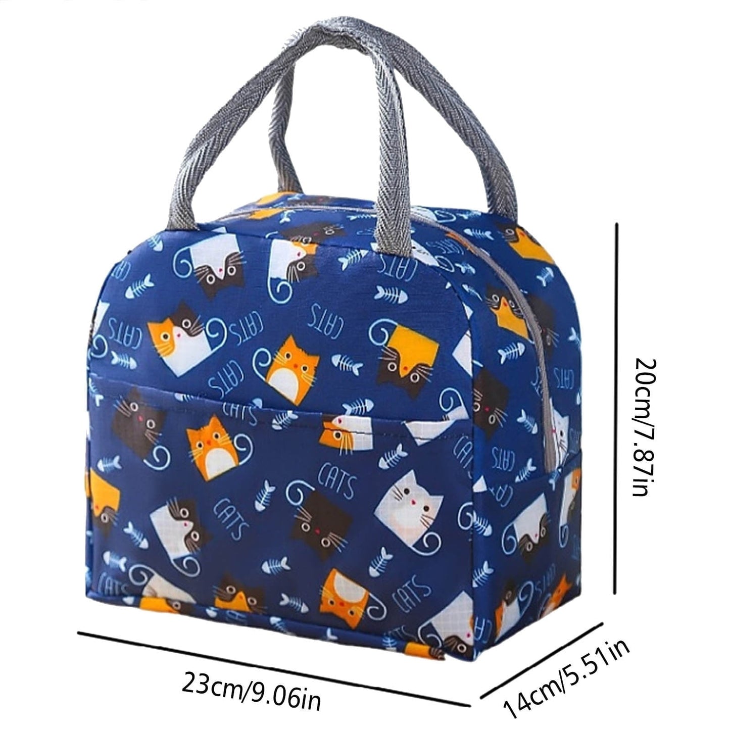 Clearance Back to School Supplies! JWDX Portable Insulated Lunch Bag Lunch Bag Fast Food Insulated Bag 1Pc B Navy Blue Cat (Include: 1×Insulated Lunch Bag) Clearance Sale B