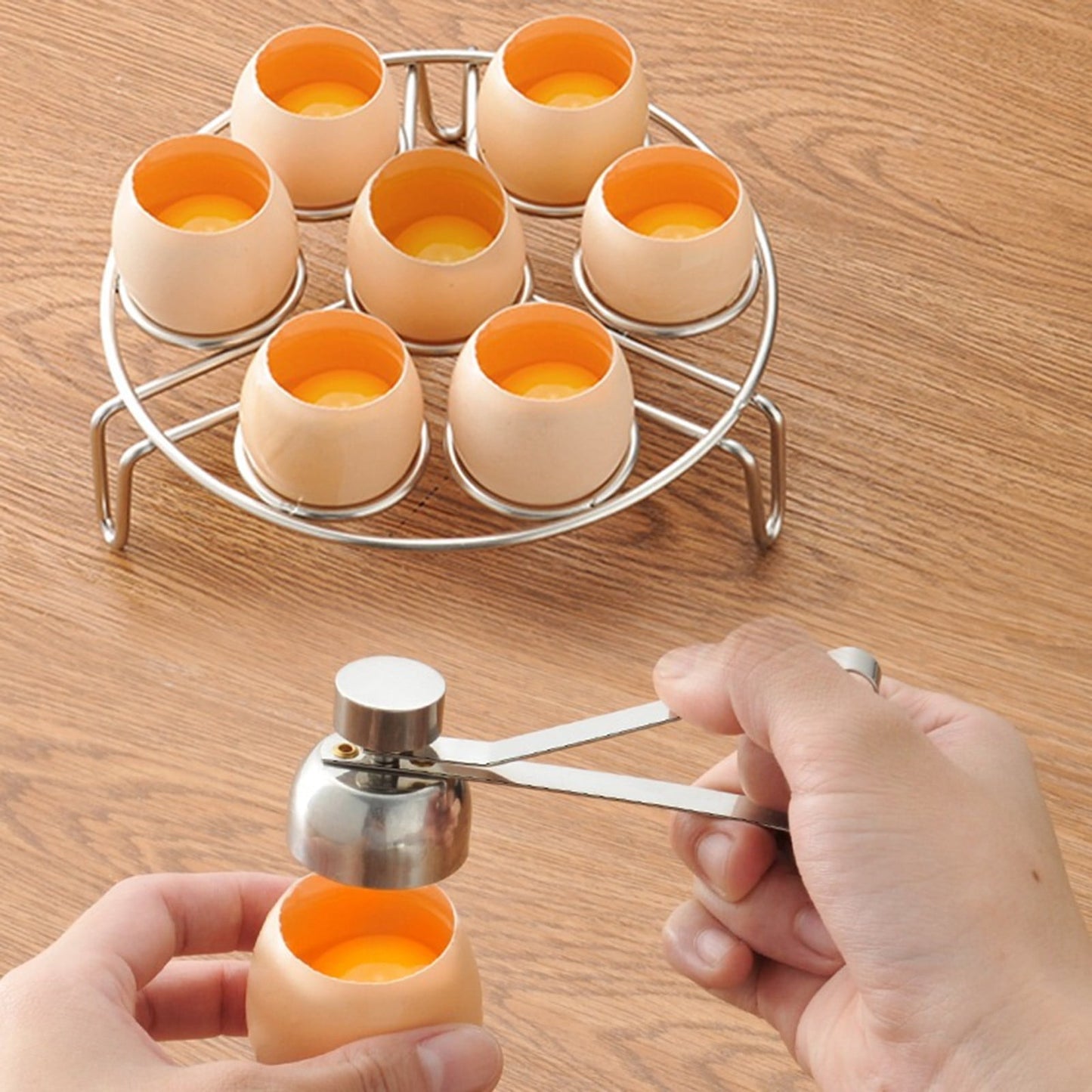 Clearance! JWDX Sheller Sheller, Cooking Utensils Promotion, Eierschalensollbruchstellenverursacher German Egg Opener Egg Topper Tool Soft Boiled Egg Cutter Eggshell Opener Kitchen Silver