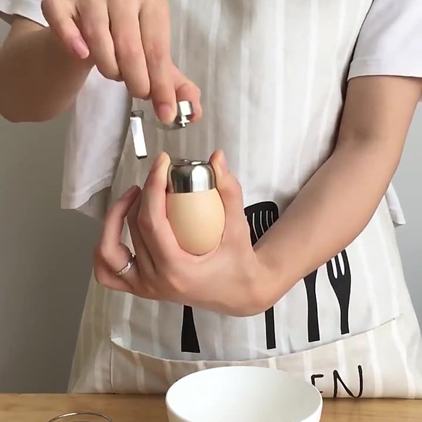 Clearance! JWDX Sheller Sheller, Cooking Utensils Promotion, Eierschalensollbruchstellenverursacher German Egg Opener Egg Topper Tool Soft Boiled Egg Cutter Eggshell Opener Kitchen Silver