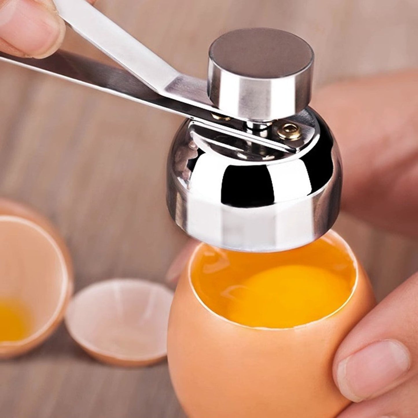 Clearance! JWDX Sheller Sheller, Cooking Utensils Promotion, Eierschalensollbruchstellenverursacher German Egg Opener Egg Topper Tool Soft Boiled Egg Cutter Eggshell Opener Kitchen Silver