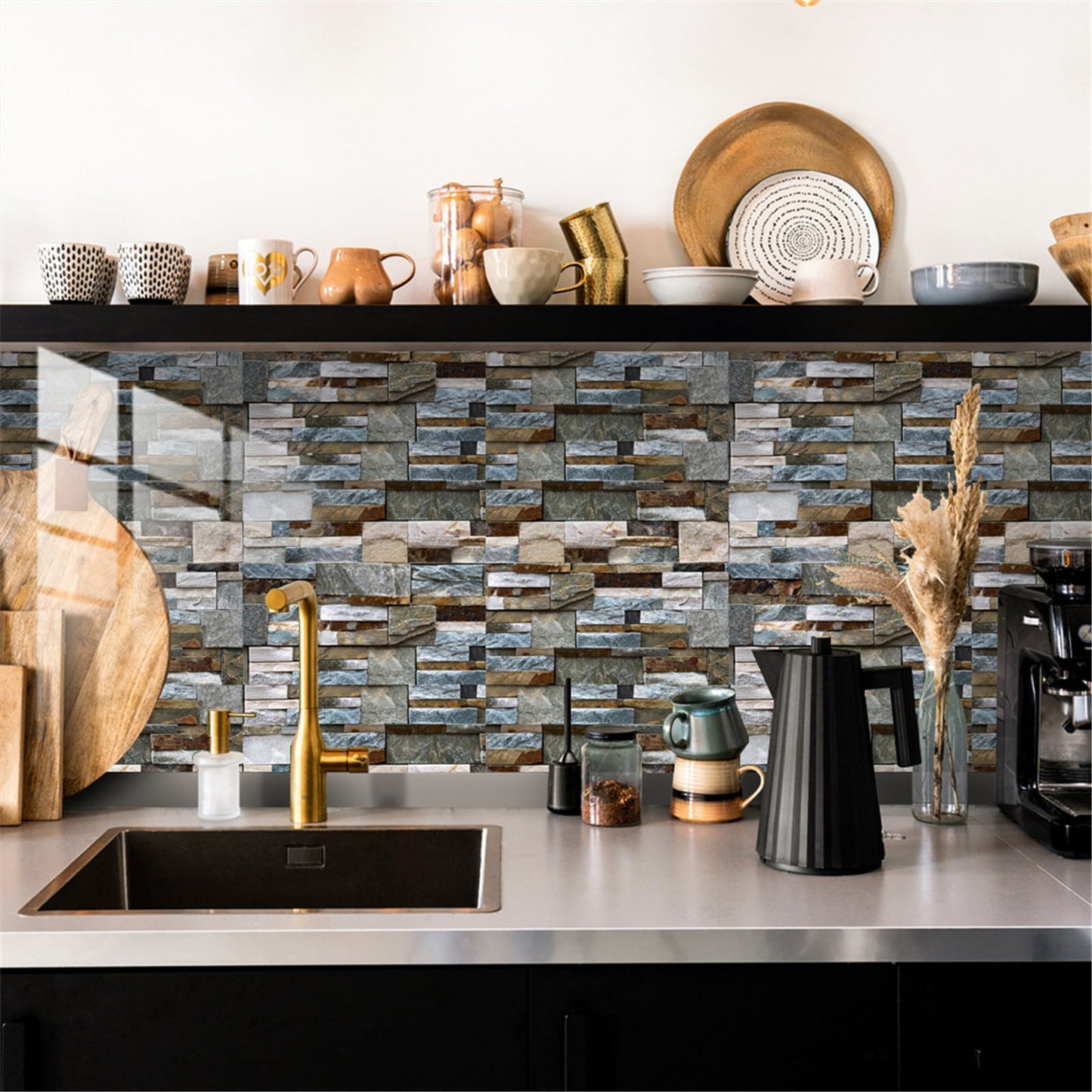 Clearance! JWDX Wall Sticker, Wall Stickers Promotion, Mosaics Wall Tile Stickers Peel and Stick Backsplash Self Adhesive Decals Vinyl Home Decor Diy Splashbacks 4Pc White
