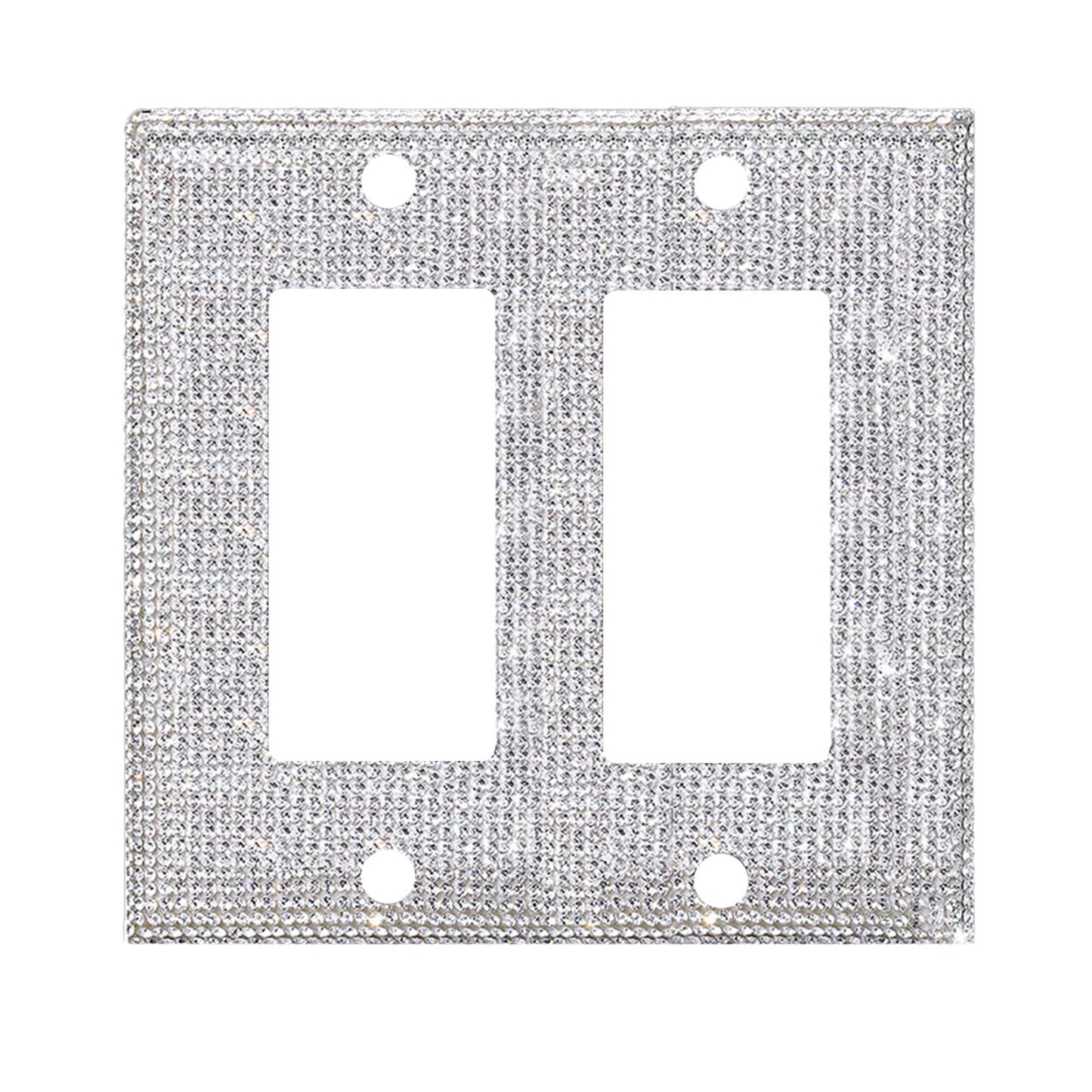 Clearance! JWDX Crystal Adornment, Crystal Decoration Promotion, 1Set Silver Shiny Rhinestones Wall Plate Light Cover Wall Plate Cover Light Cover Decorative Bling Light Cover for Home Ornaments B