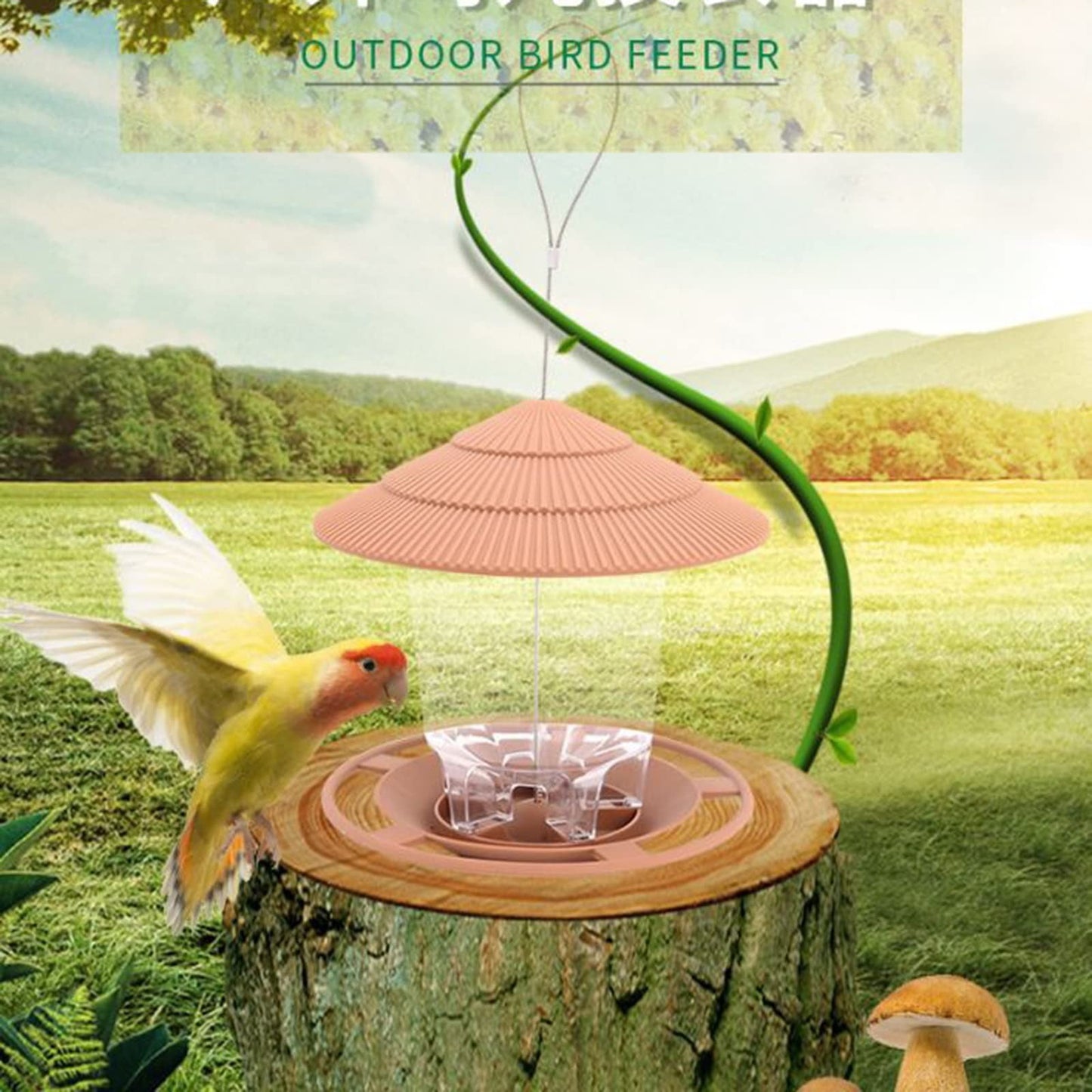 JWDX BigBird Outdoor Hanging Wild Bird Feeder, Plastic, Brown Z2-Brown