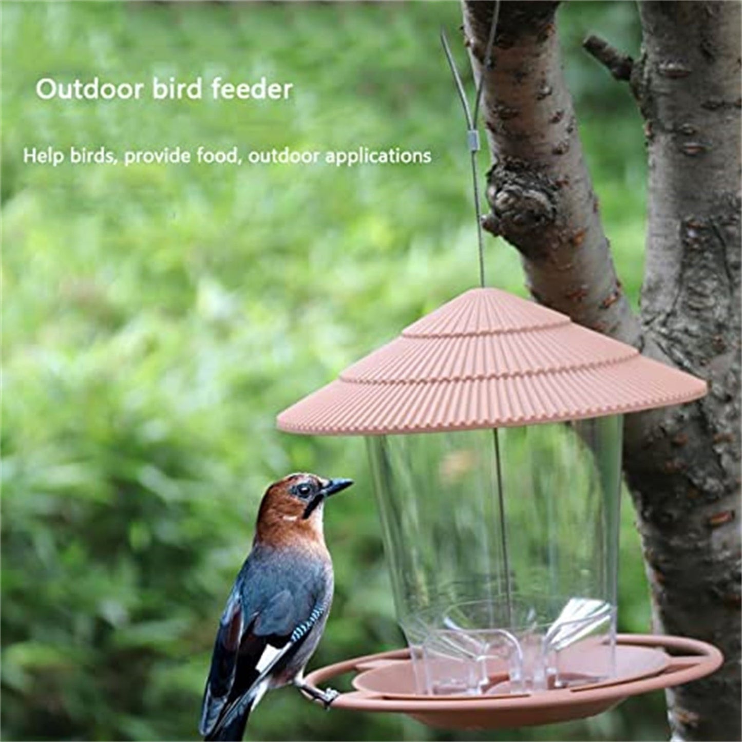 JWDX BigBird Outdoor Hanging Wild Bird Feeder, Plastic, Brown Z2-Brown