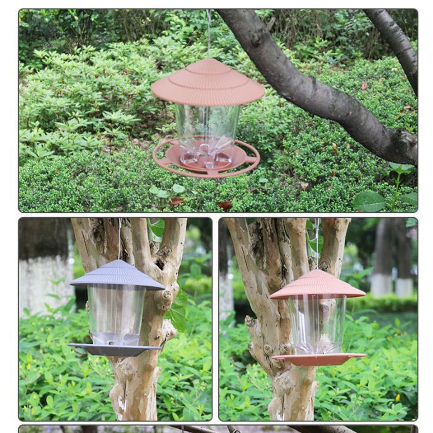 JWDX BigBird Outdoor Hanging Wild Bird Feeder, Plastic, Brown Z2-Green