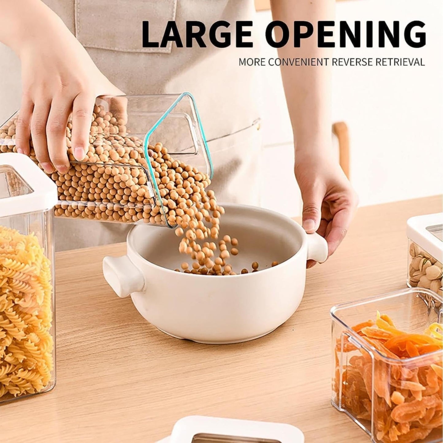 JWDX Storage Container, Airtight Cereal Containers Storage Sealed Cans for Grains and Miscellaneous Grains Transparent Plastic Kitchen Food Grade Nut and Oat Storage Cans Kitchen D