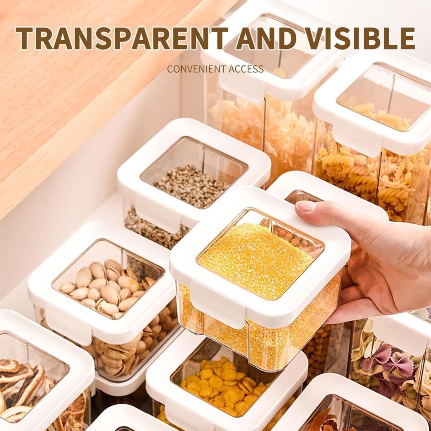 JWDX Storage Container, Airtight Cereal Containers Storage Sealed Cans for Grains and Miscellaneous Grains Transparent Plastic Kitchen Food Grade Nut and Oat Storage Cans Kitchen D