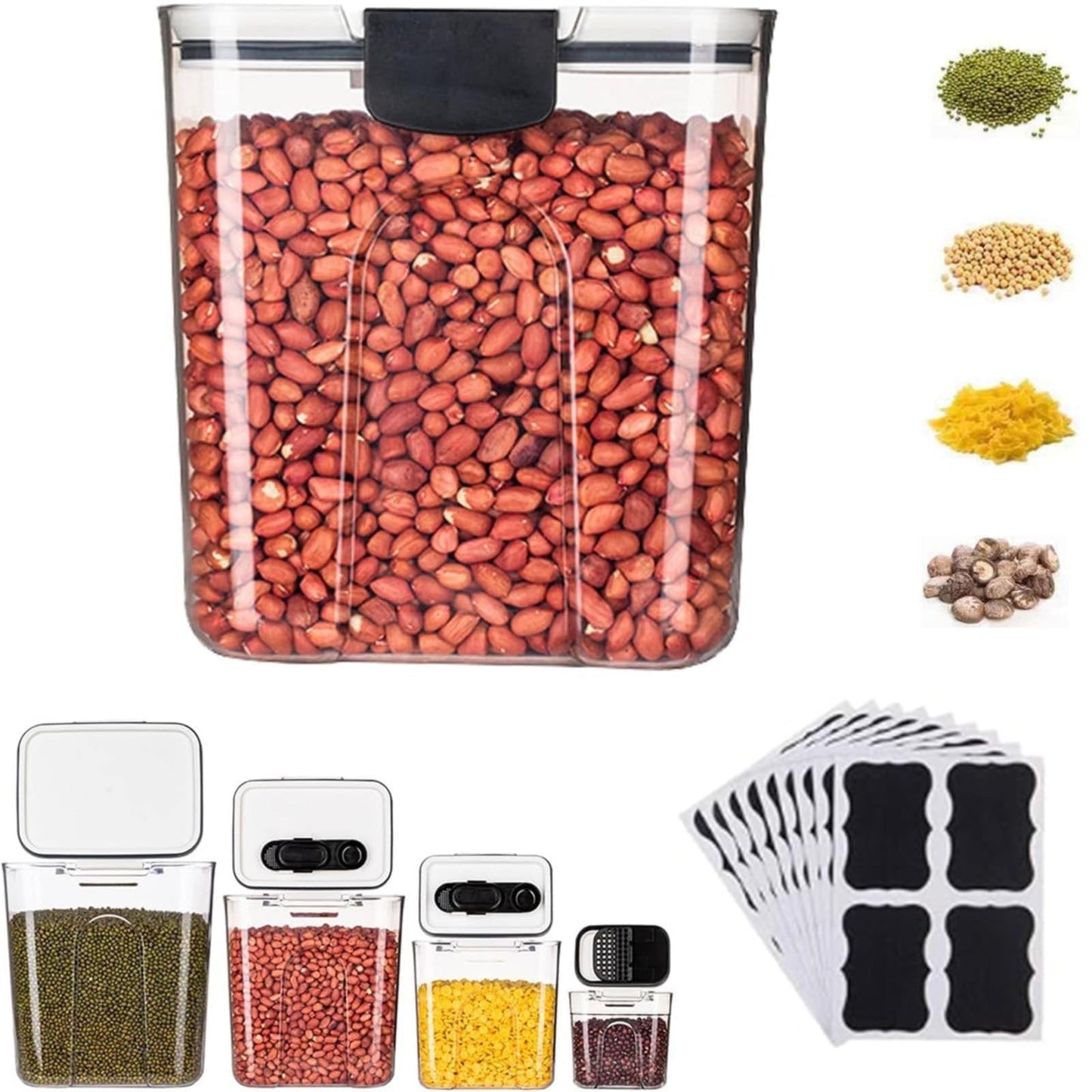 Clearance! JWDX Storage, Food Storage Promotion, Orliya Baking Storage Set Orliya Baking Containers Storage Set with Labels Flour Sugar Storage Containers Set Airtight A