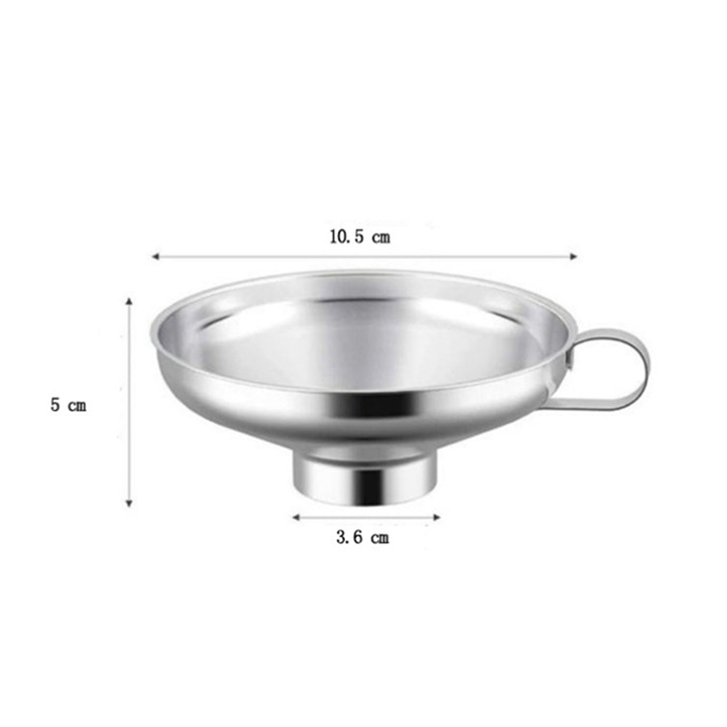 Walbest Stainless Steel Canning Funnel Lightweight Wide Mouth Jar Funnel With Handle for Wide and Regular Mouth Jars Food Grade Metal Jam Kitchen Tool S(4.13" x 1.97")