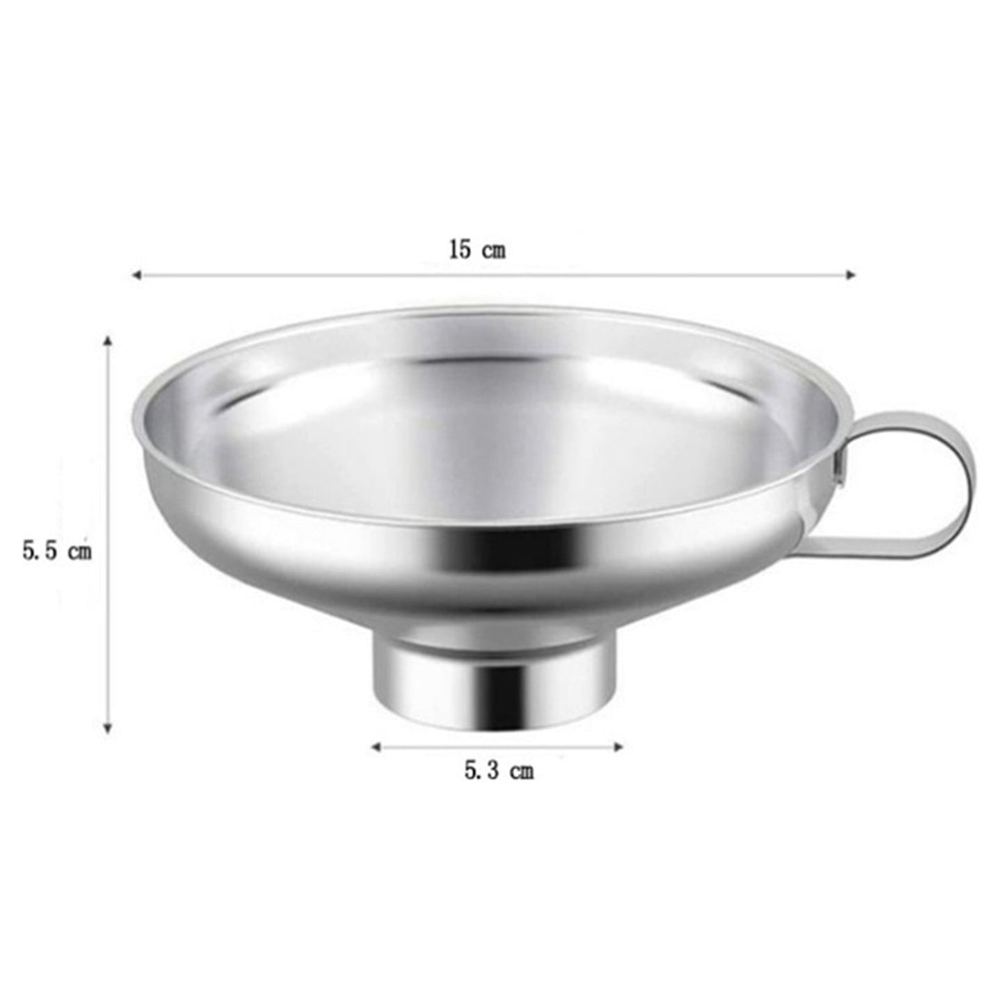 Walbest Stainless Steel Canning Funnel Lightweight Wide Mouth Jar Funnel With Handle for Wide and Regular Mouth Jars Food Grade Metal Jam Kitchen Tool S(4.13" x 1.97")