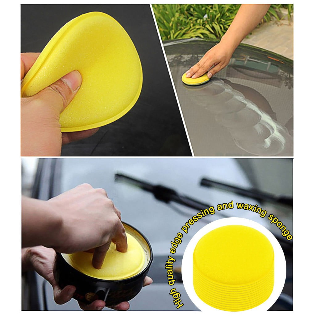 JWDX Cleaning Brush Clearance! Sponge Pad Wax Household for Car Cleaning Polishing Polishing Kit Car Applicator Cleaning Supplies, Cleaning Brush Promotion Include 12X Car Washing Sponge Yellow
