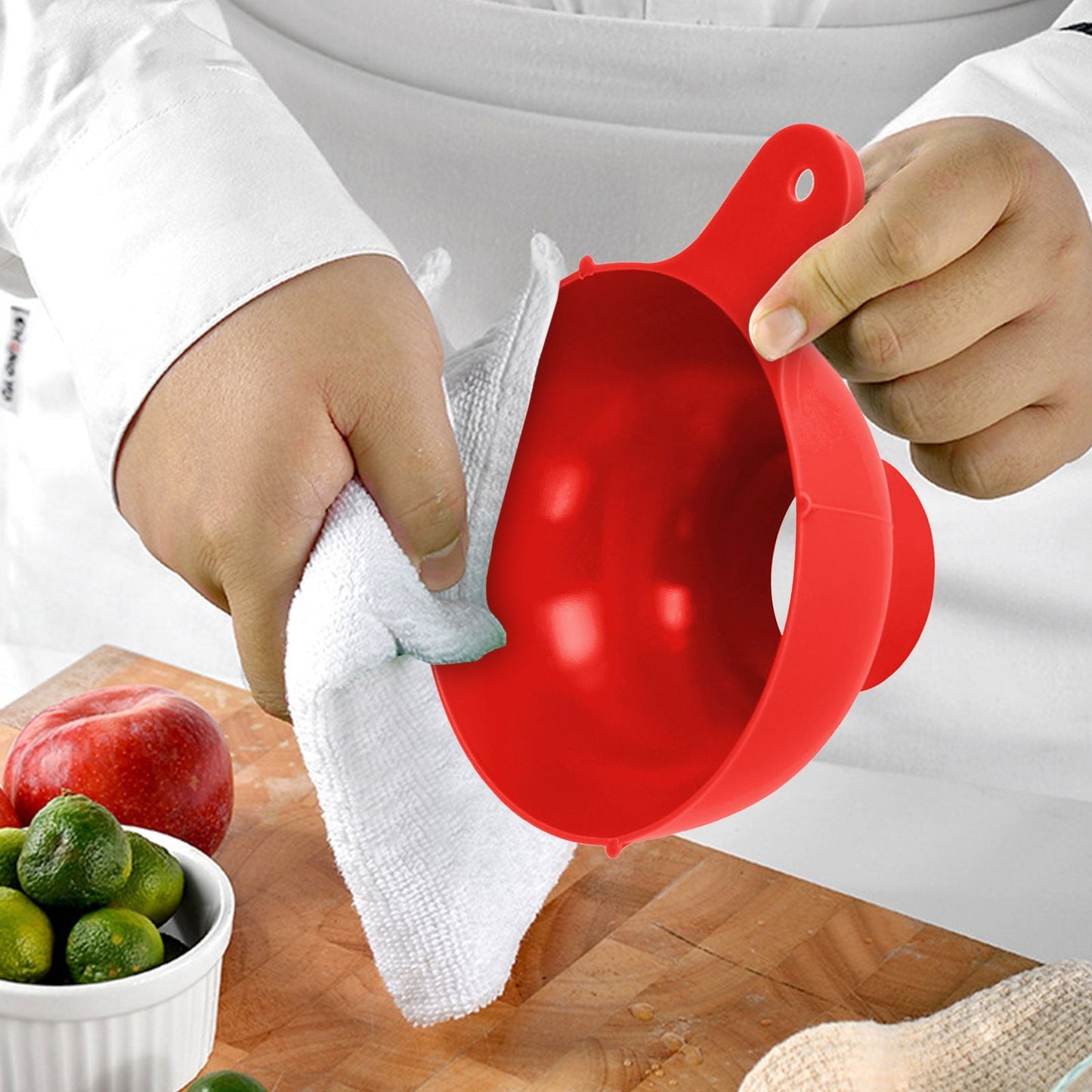 JWDX Funnel Clearance! Plastic Red Wide Mouth Funnel, Kitchen Funnel Promotion Include 1X Funnel Watermelon red