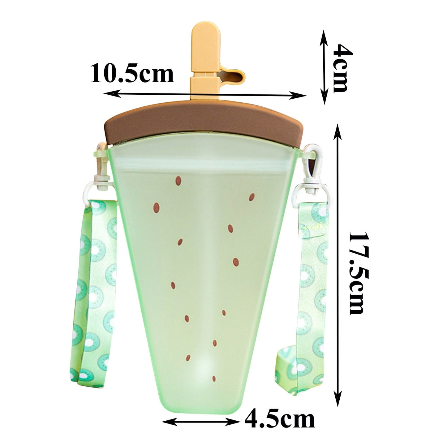 JWDX Glass and Bottle Clearance! Cute Watermelon Straw Water Bottle Ice Cream Popsicle Cup with Shoulder Strap, Kitchen Cups Promotion Include 1Pc Ice Cream Cup Green