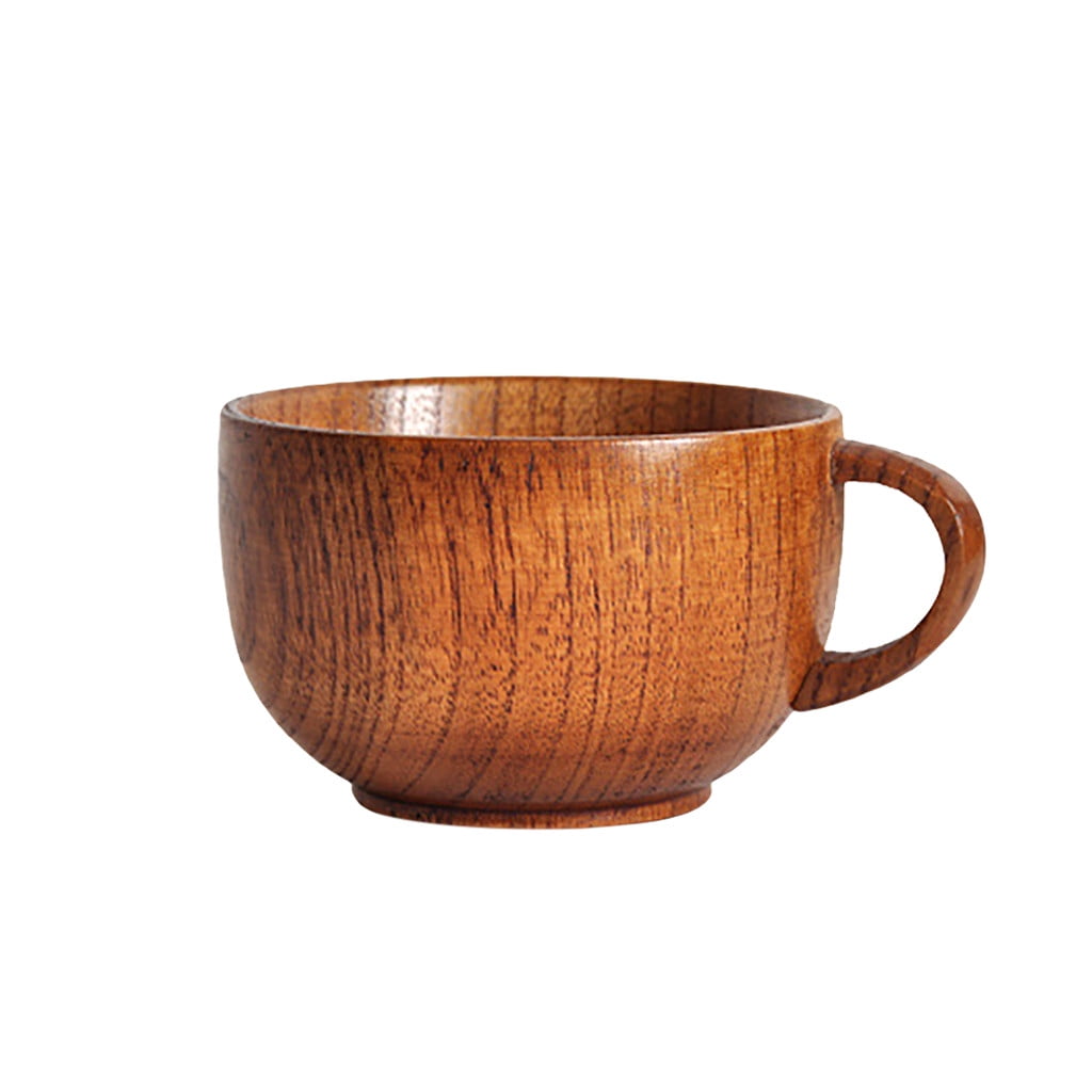 JWDX Glass and Bottle Clearance! Cup Wooden Beer Tea Juice Milk Water Handmade Wood Mug Coffee Primitive Glass&Bottle, Kitchen Cups Promotion Include 1X Cup Gold