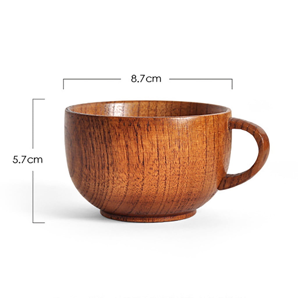 JWDX Glass and Bottle Clearance! Cup Wooden Beer Tea Juice Milk Water Handmade Wood Mug Coffee Primitive Glass&Bottle, Kitchen Cups Promotion Include 1X Cup Gold