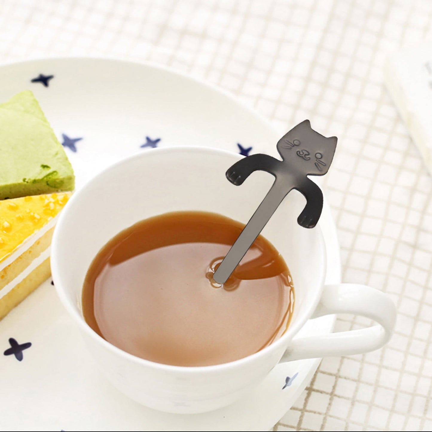 JWDX Tableware Clearance! Cat Spoon Short Handle Spoons Flatware Coffee Drinking Tools Kitchen Gadge, Stainless Steel Bowl Promotion Include 1X Spoon E
