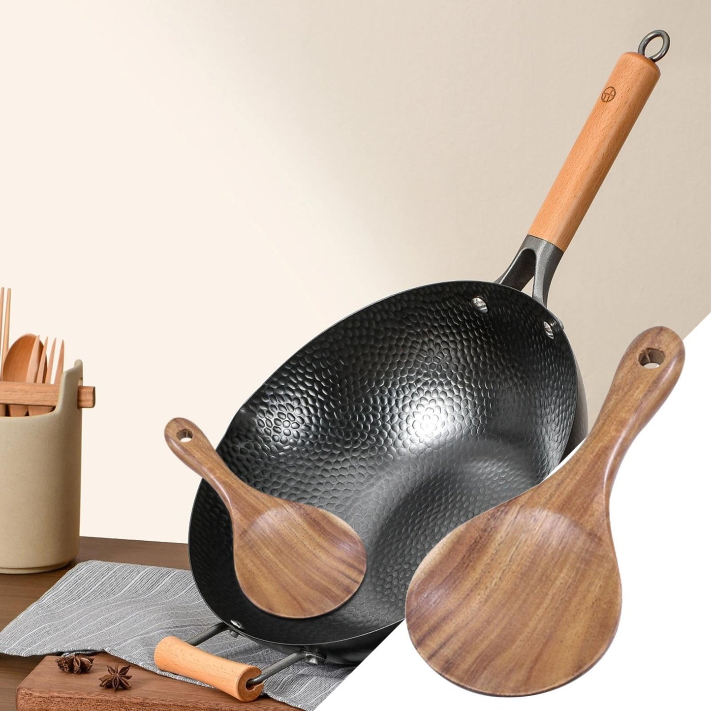 JWDX Cooking Utensils Clearance! Wooden Rice Spoon Rice for Rice Potato Desserts Teak Wood Rice Serving Spoon Rice Cooker Spatula 7*3.2Inch, Cooking Utensils Promotion Include Rice Spoon X1 Khaki