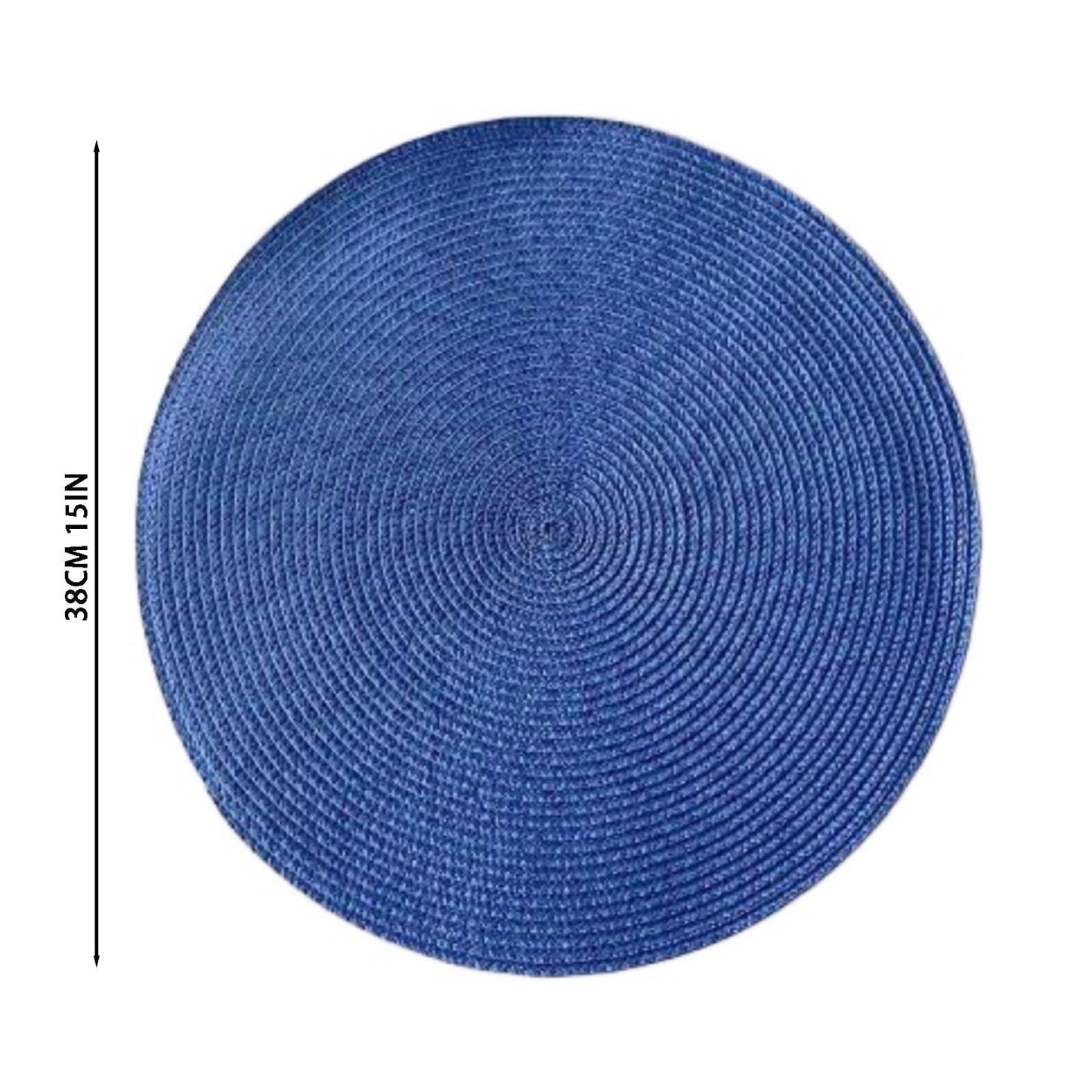JWDX Placemats, 4 Pieces of Hand-Woven Placemats Insulation Mats Dining Table Anti-Slip Mats Clearance! Woven Spiral Table Placemats 15 Inches Round Set of 4 Non Slip Dining & Kitchen Table Mats Brown