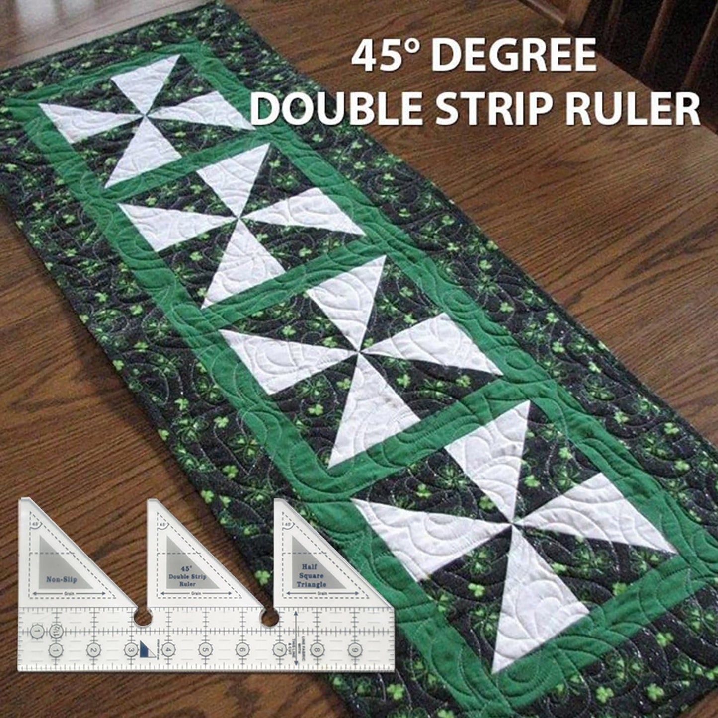 JWDX Measuring Tools Clearance! 45 Degree Sewing Design Ruler A 4 Inches, Creative Ruler Grids 45°Double Strip Ruler Non Slip Quarter Square Triangle Cutting Guide for Sewing, include 1X Ruler A