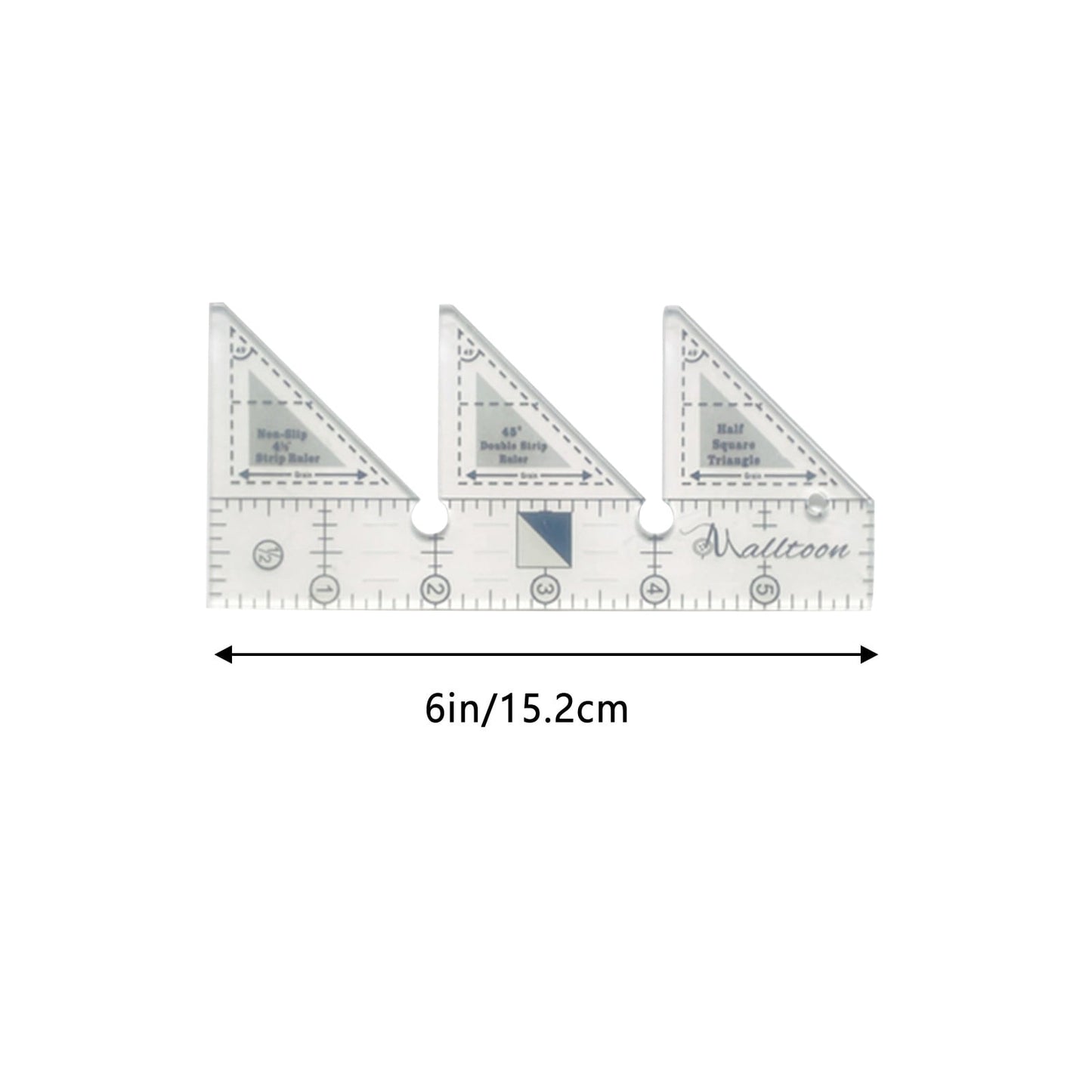 JWDX Measuring Tools Clearance! 45 Degree Sewing Design Ruler A 4 Inches, Creative Ruler Grids 45°Double Strip Ruler Non Slip Quarter Square Triangle Cutting Guide for Sewing, include 1X Ruler B