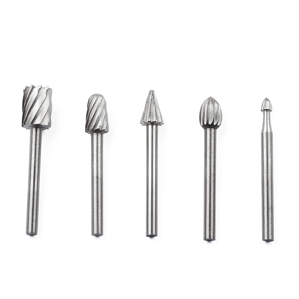 JWDX Drill Bit Clearance! 10Pcs Fine Needle Rotary Files White Diamond Drill Bits Silver, 10 Pcs/Set Hss Dremel Routing Rotary Milling Rotary File Cutter Wood, include 10 Drill Bits Silver