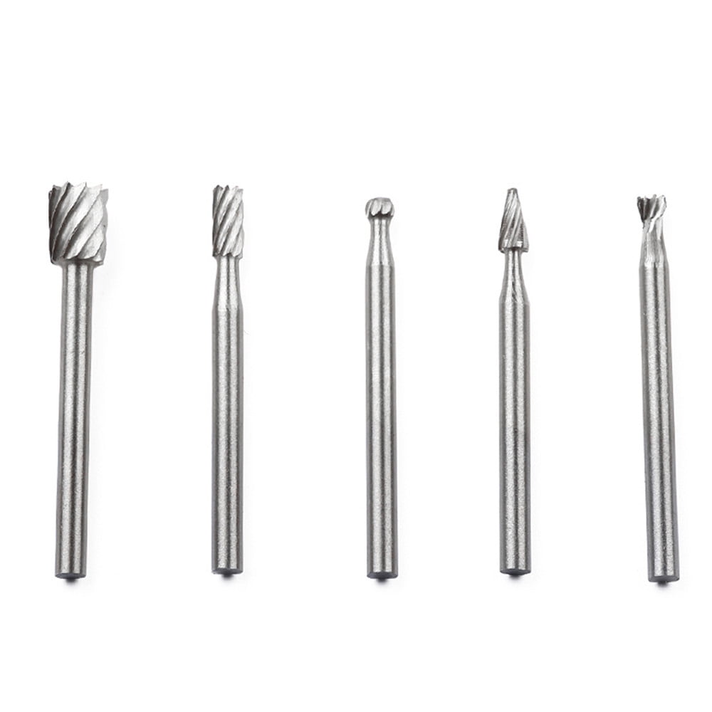JWDX Drill Bit Clearance! 10Pcs Fine Needle Rotary Files White Diamond Drill Bits Silver, 10 Pcs/Set Hss Dremel Routing Rotary Milling Rotary File Cutter Wood, include 10 Drill Bits Silver