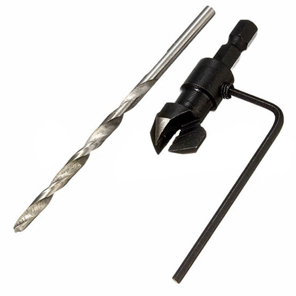 JWDX Drill Bit Clearance! 1/4" Quick Change Hex Shank Countersunk Drill Bit with Wrench 4 Pieces, Shank 1/4 Drill with Hex Quick Inch Countersink 4Pcs Change Bit Tools and Home Improvement Black