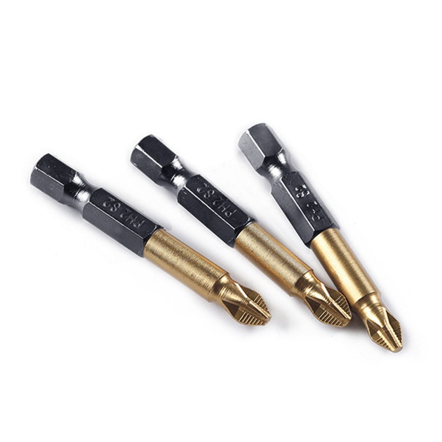 JWDX Drill Bits and Accessories Clearance! Titanium-Plated Non-Slip Cross Bit S2 5-Pack, 5Pcs 1/4 Hex Shank Magnetic Non-Slip Ph2 Phillips Cross Head Screwdriver Bit, include 5X Screwdriver B