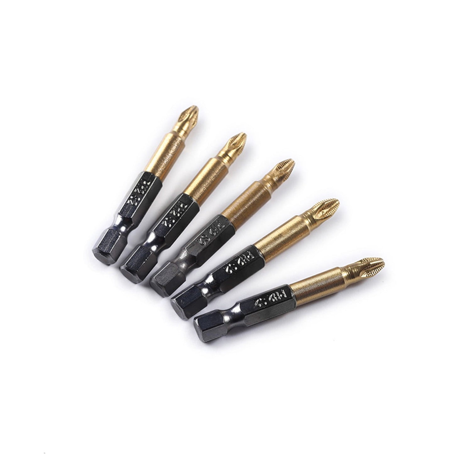 JWDX Drill Bits and Accessories Clearance! Titanium-Plated Non-Slip Cross Bit S2 5-Pack, 5Pcs 1/4 Hex Shank Magnetic Non-Slip Ph2 Phillips Cross Head Screwdriver Bit, include 5X Screwdriver B