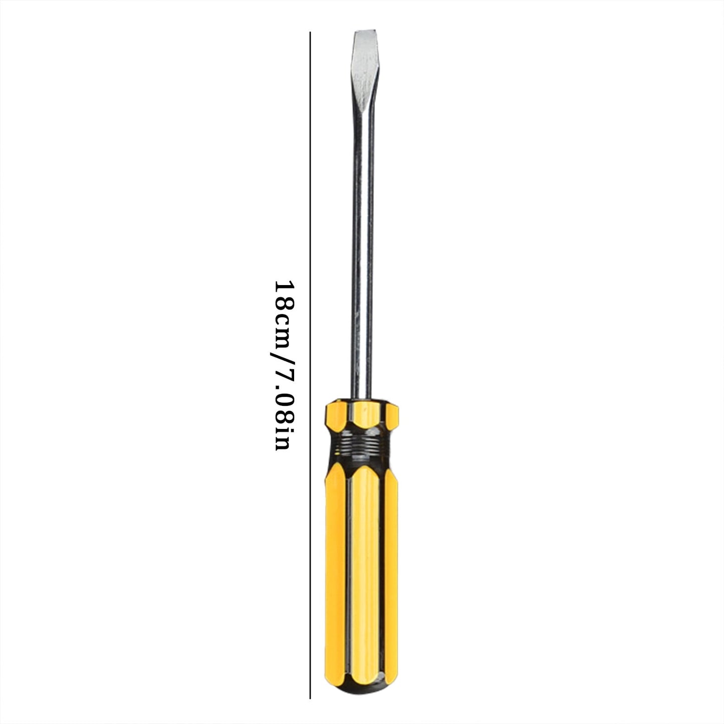 Eewia Screwdriver Clearance! Pvc Handle Screwdriver Metric Single Use Carbon Steel Cross Flat Head Screwdriver B, Hardware Tools Pvc Handle Driver Metric Single Use Steel Flathead Screwdriver black and bright yellow
