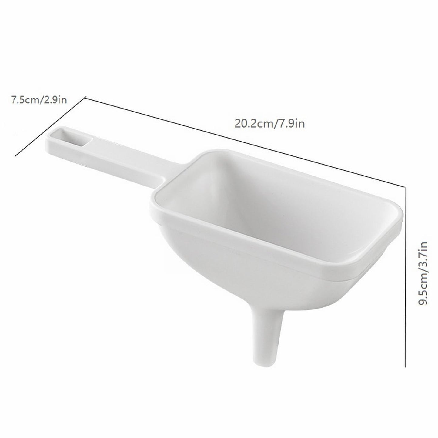 Clearance! Eewia Funnel Kitchen Funnel Washable Multipurpose Funnel for Liquid Oils Dry Ingredients, Rectangular Funnel with Handle White