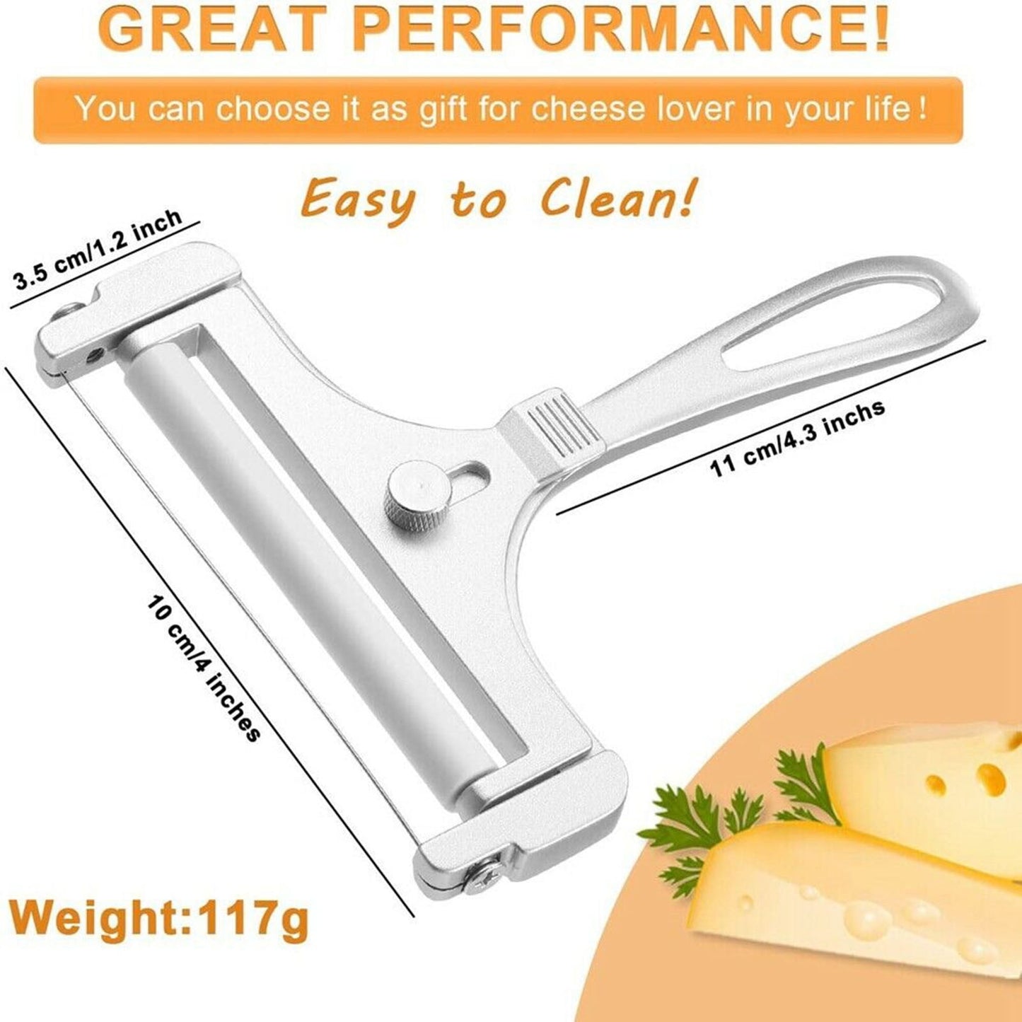 PLGEBR Home Decor Cutter Wire Stainless Steel Cheese Grater Peeler Cheese Slicers Kitchen Gadgets As Shown