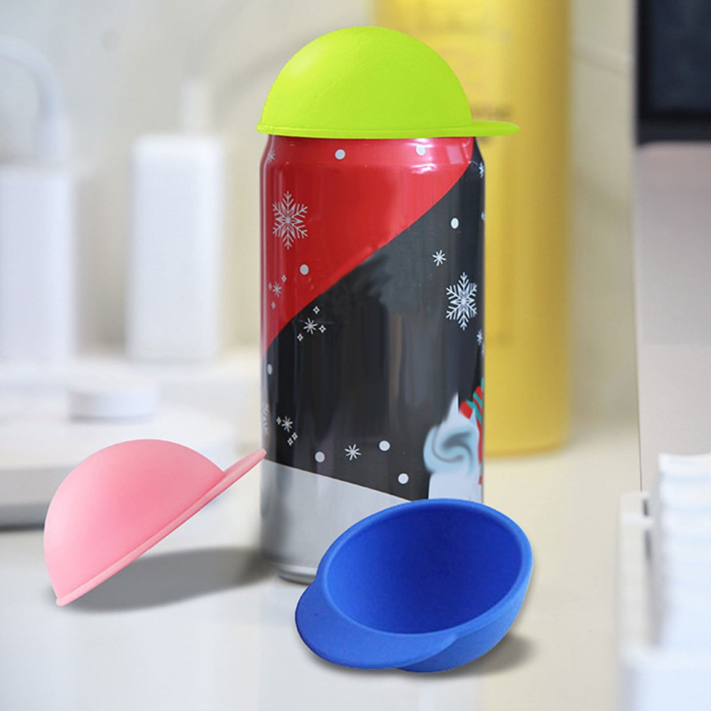Clearance Back to School Supplies! JWDX Cute Can Hat Sealing Cover Cola Beer Preservation Cover Silicone Cup Cover Dustproof and Leakproof Coffee Color (Include: 1X Can Hat Sealing Cover) Blue