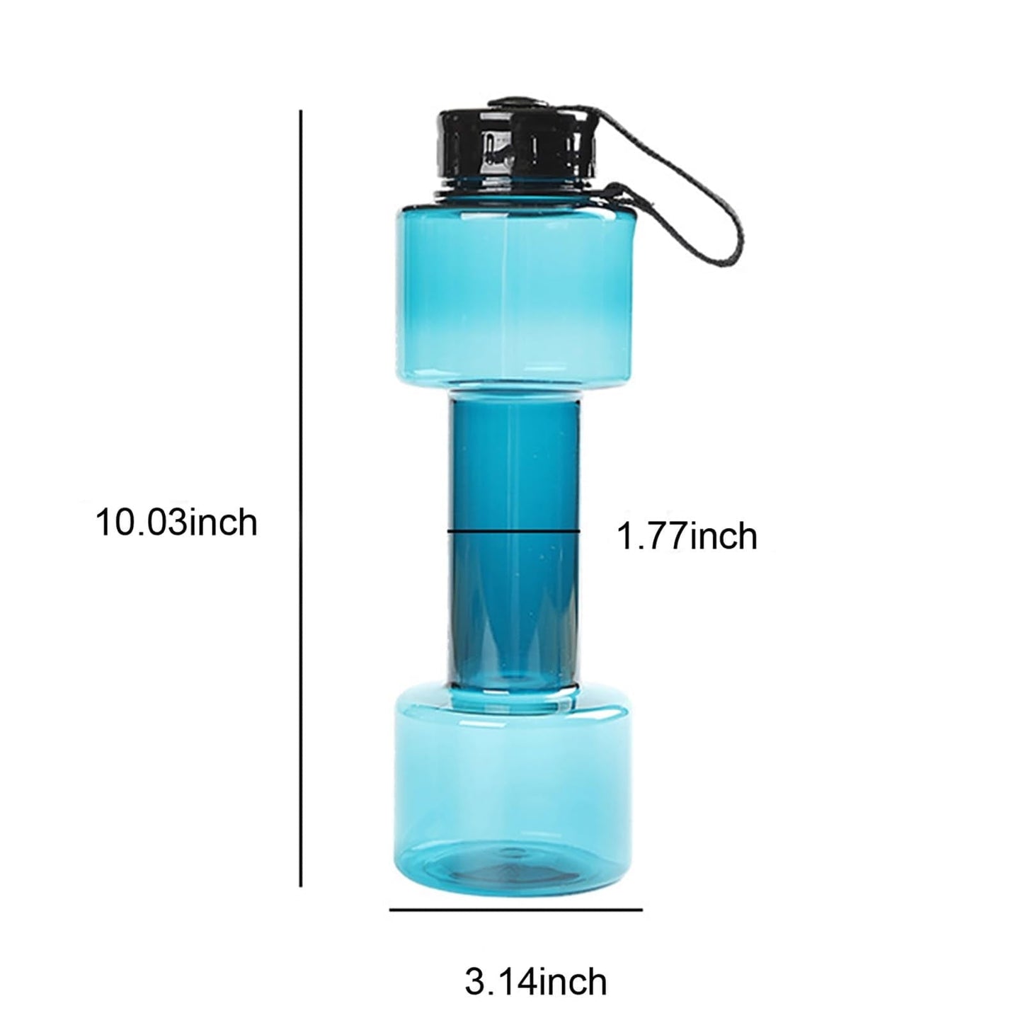 JWDX Portable Kettle Clearance, Water Bottle Multifunctional Water Bottle Dumbbell Shaped Drinking Bottles Leakproof Bottle Drinking Bottle for Gym School Cycling Outdoor Sports and Capacity Blue