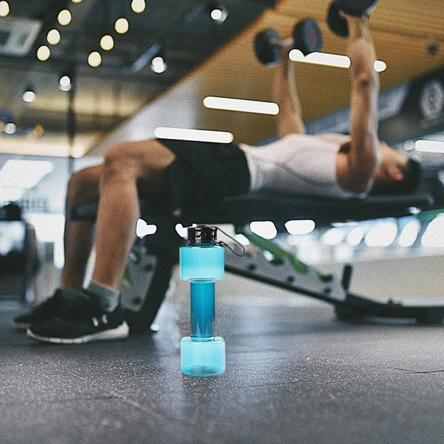 JWDX Portable Kettle Clearance, Water Bottle Multifunctional Water Bottle Dumbbell Shaped Drinking Bottles Leakproof Bottle Drinking Bottle for Gym School Cycling Outdoor Sports and Capacity Blue