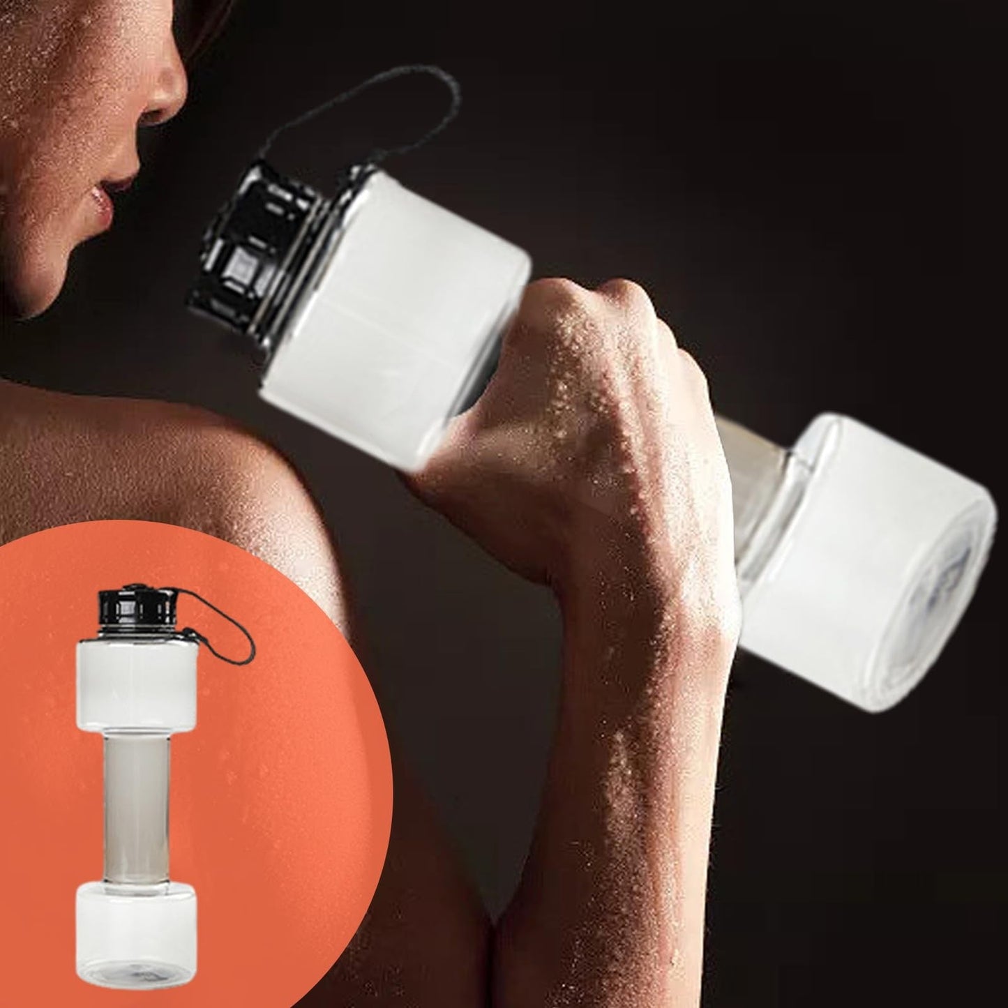 JWDX Portable Kettle Clearance, Water Bottle Multifunctional Water Bottle Dumbbell Shaped Drinking Bottles Leakproof Bottle Drinking Bottle for Gym School Cycling Outdoor Sports and Capacity Grey