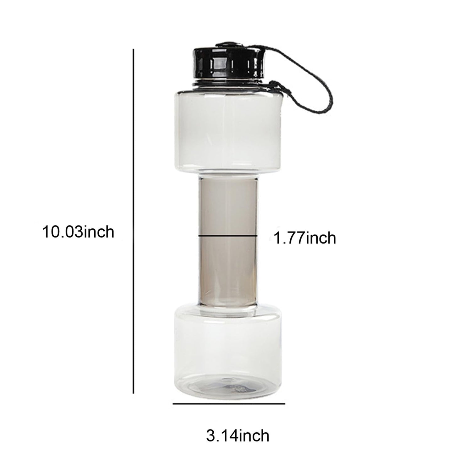 JWDX Portable Kettle Clearance, Water Bottle Multifunctional Water Bottle Dumbbell Shaped Drinking Bottles Leakproof Bottle Drinking Bottle for Gym School Cycling Outdoor Sports and Capacity Grey