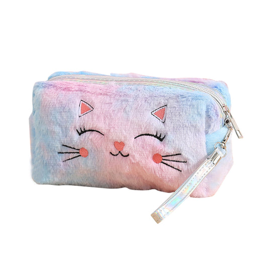Clearance Back to School Supplies! JWDX Colorful Fluffy Cat Pvc Cosmetic Bag C, for Dormitories, Apartments, Shared Spaces and Study Areas (Include: 1X Package) Clearance Sale C