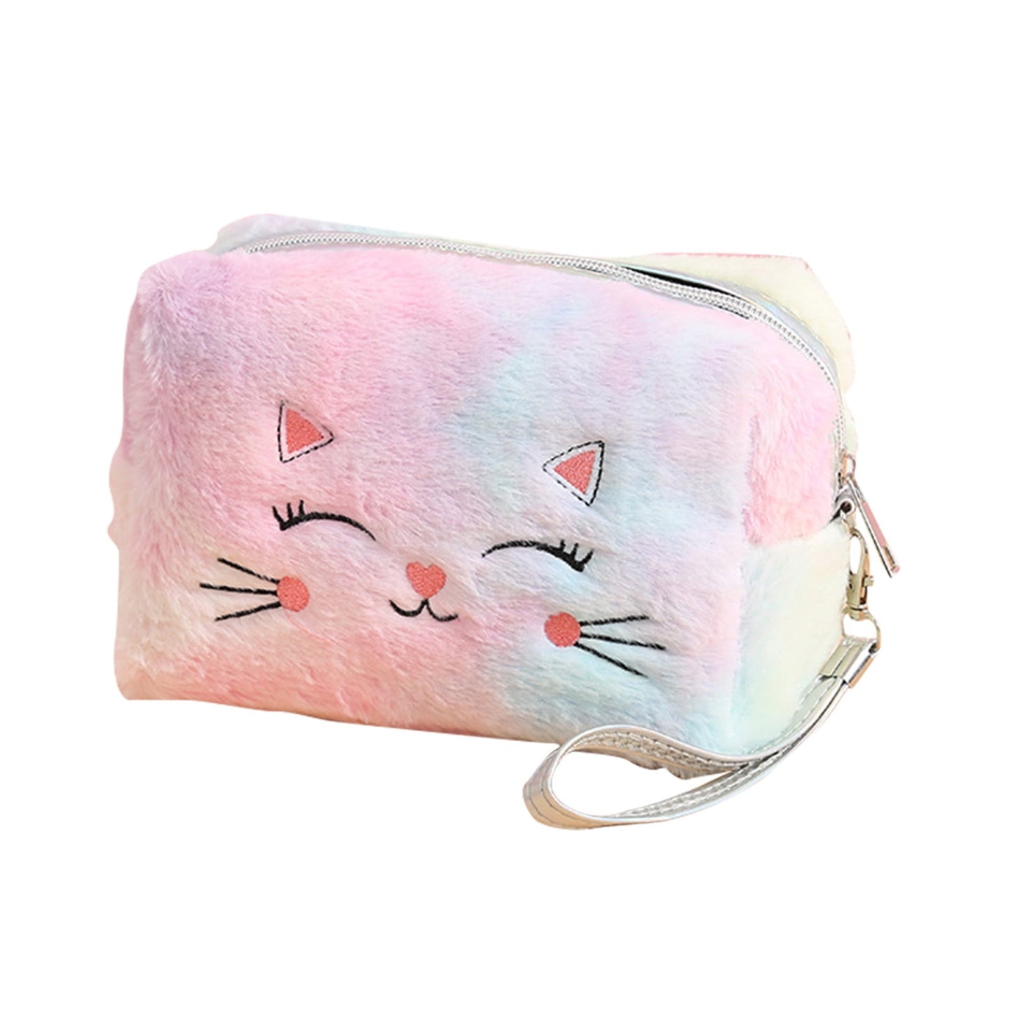 Clearance Back to School Supplies! JWDX Colorful Fluffy Cat Pvc Cosmetic Bag C, for Dormitories, Apartments, Shared Spaces and Study Areas (Include: 1X Package) Clearance Sale D