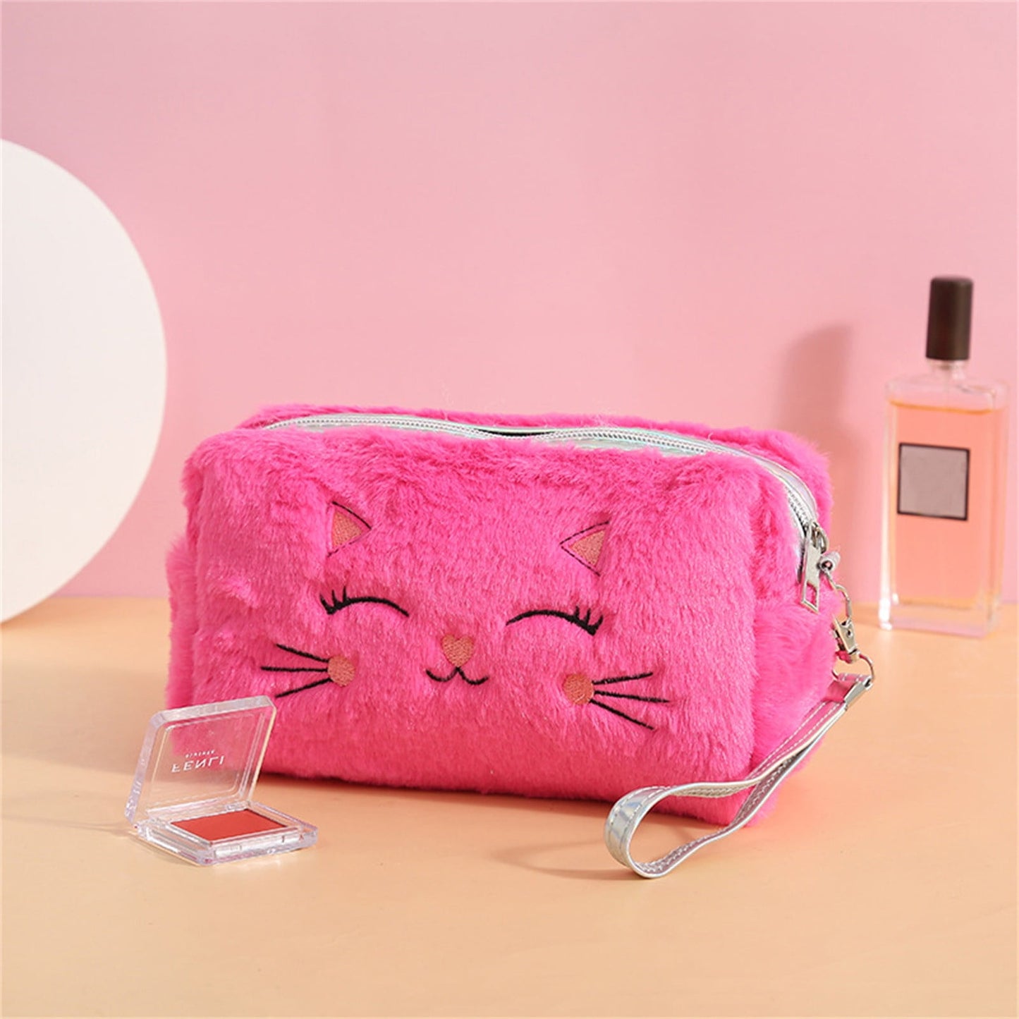Clearance Back to School Supplies! JWDX Colorful Fluffy Cat Pvc Cosmetic Bag C, for Dormitories, Apartments, Shared Spaces and Study Areas (Include: 1X Package) Clearance Sale E