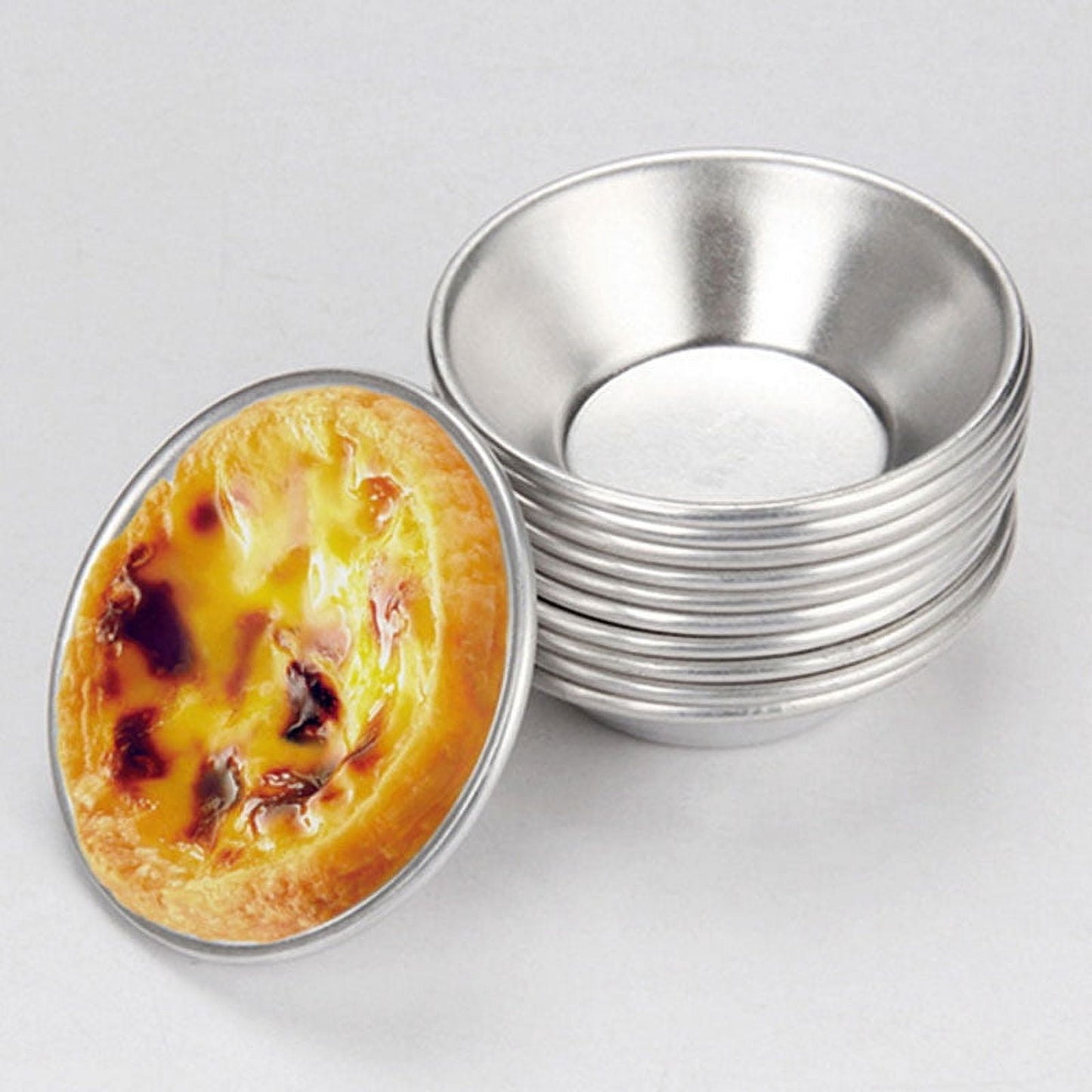 25 Pack Egg Tart Molds Tiny Pie Tartlets Dessert Mold Pans Tin Puto Cup Bakeware Muffin Cupcake Cake Cookie Mold Baking Tool, Round Resuable Nonstick