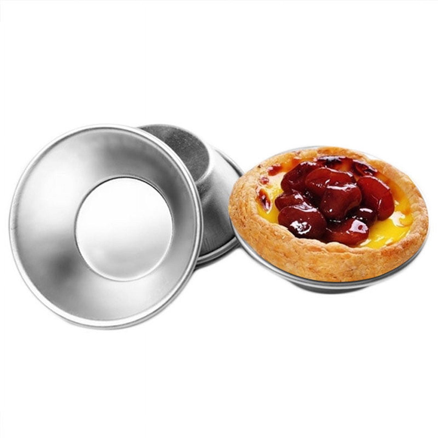 25 Pack Egg Tart Molds Tiny Pie Tartlets Dessert Mold Pans Tin Puto Cup Bakeware Muffin Cupcake Cake Cookie Mold Baking Tool, Round Resuable Nonstick