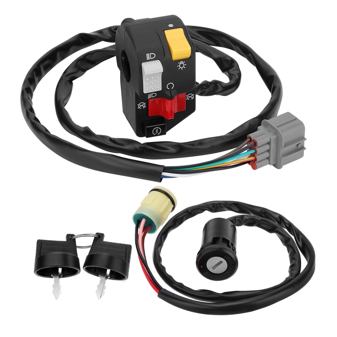 M MATI Handlebar & Key Switch Kit for Honda Rancher 350 TRX350TM TRX350FM 2000-2005 Manual Shift