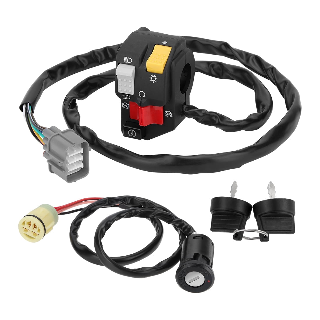 M MATI Handlebar & Key Switch Kit for Honda Rancher 350 TRX350TM TRX350FM 2000-2005 Manual Shift