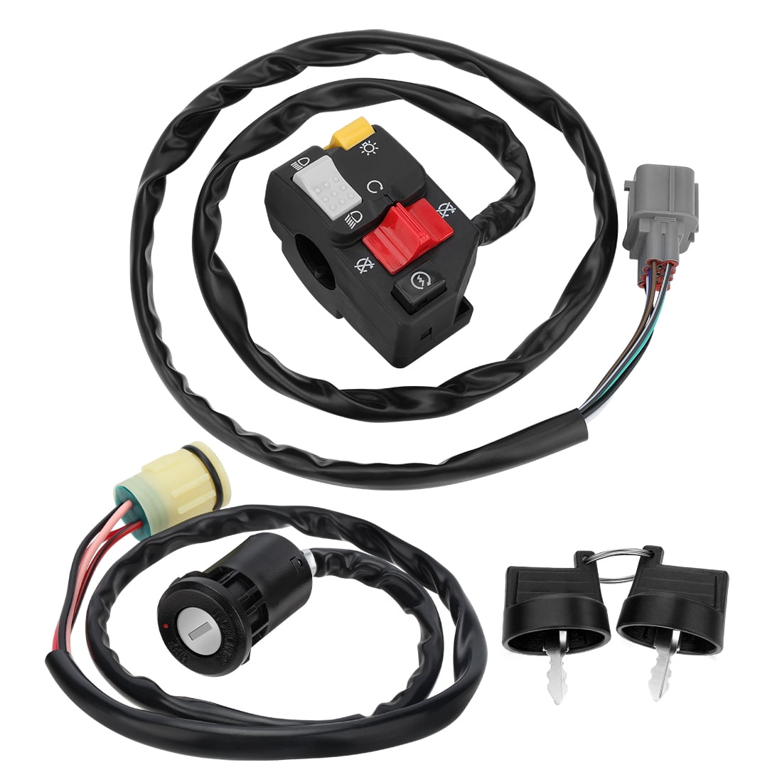 M MATI Handlebar & Key Switch Kit for Honda Rancher 350 TRX350TM TRX350FM 2000-2005 Manual Shift