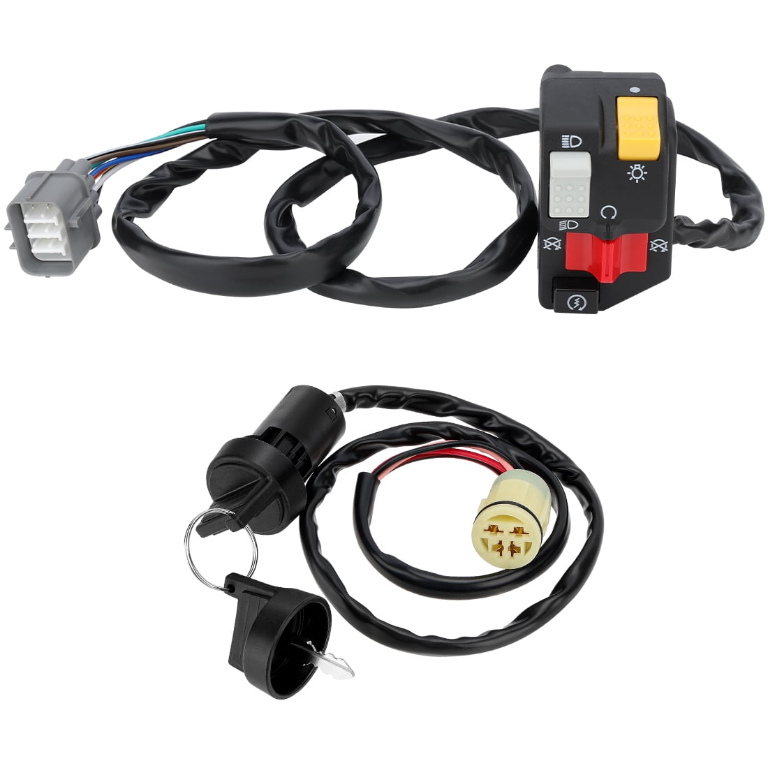 M MATI Handlebar & Key Switch Kit for Honda Rancher 350 TRX350TM TRX350FM 2000-2005 Manual Shift