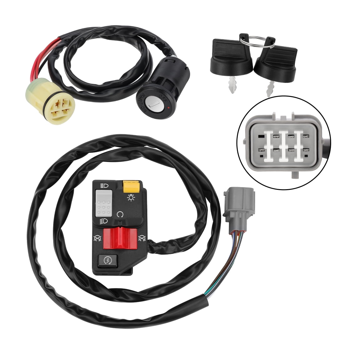 M MATI Handlebar & Key Switch Kit for Honda Rancher 350 TRX350TM TRX350FM 2000-2005 Manual Shift