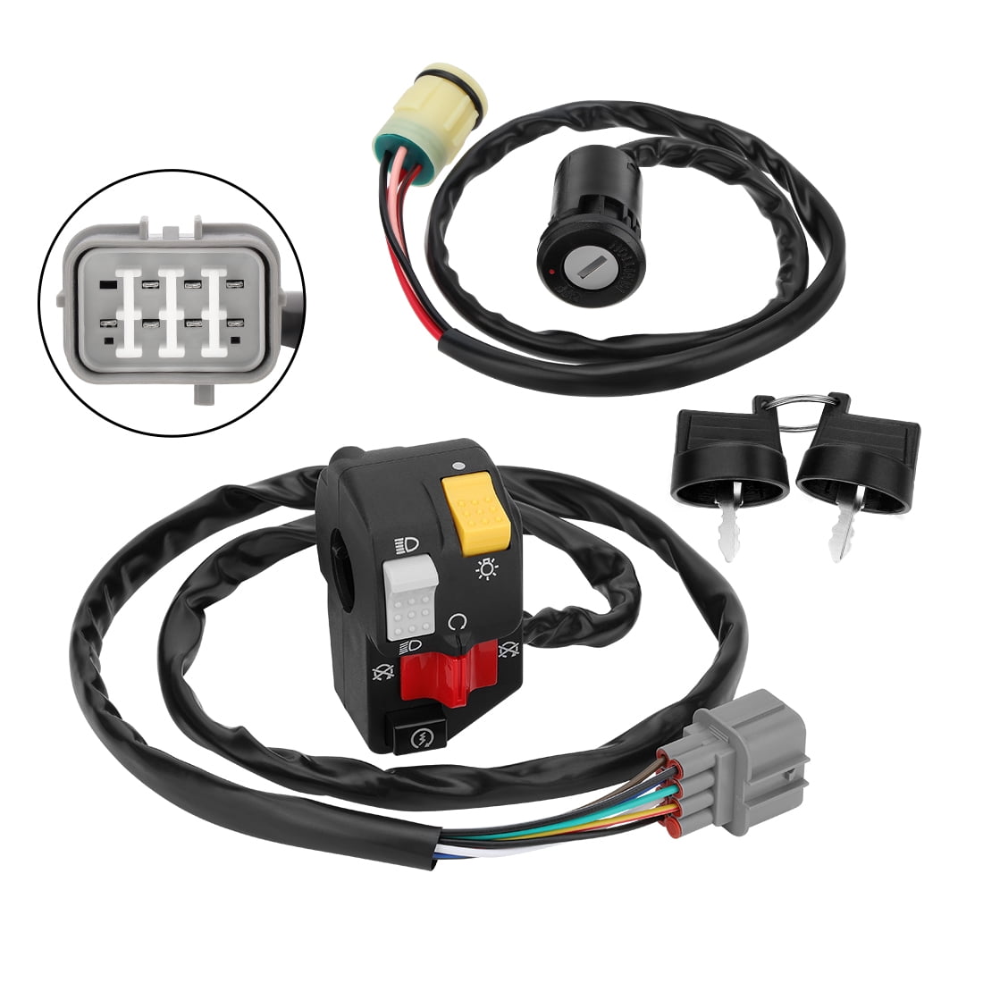 M MATI Handlebar & Key Switch Kit for Honda Rancher 350 TRX350TM TRX350FM 2000-2005 Manual Shift