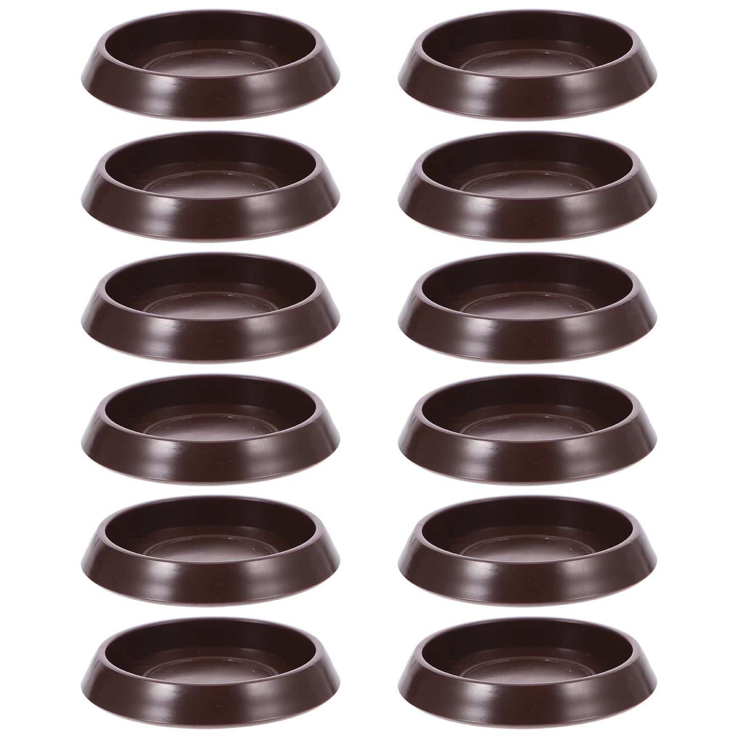 Ortofally Round Furniture Castor Cup Set: 12pcs Non Skid Wheel Caster Cups Furniture Pad Floor Protectors Caster Cups 12.00X4.00X3.00CM Brown